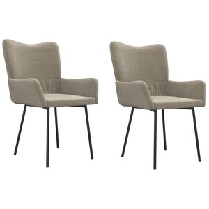 vidaXL Eetkamerstoelen 2 st fluweel lichtgrijs