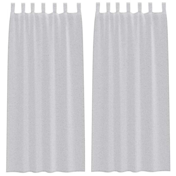 vidaXL Voile Gordijn 2 pcs Lichtgrijs 225 x 140 cm Polyester