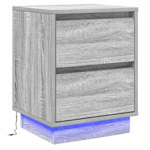 vidaXL Nachtkastje met lade Grijs 39 x 34,5 x 50 cm Bewerkt hout