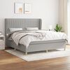 vidaXL Boxspring met matras stof lichtgrijs 180x200 cm