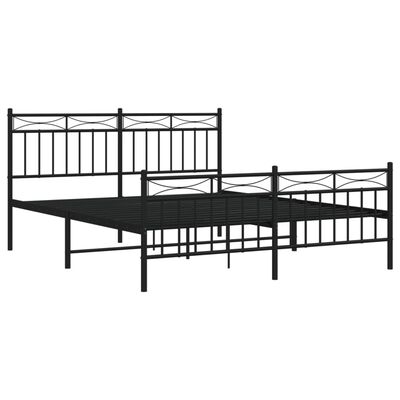 vidaXL Bedframe met hoofd- en voeteneinde metaal zwart 160x200 cm