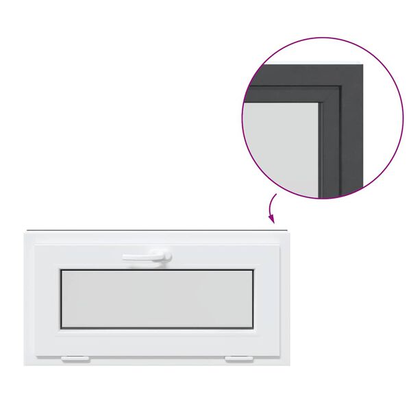 vidaXL Kelderraam "RISOR" 80x40 cm 2 glas kiepdraad antraciet