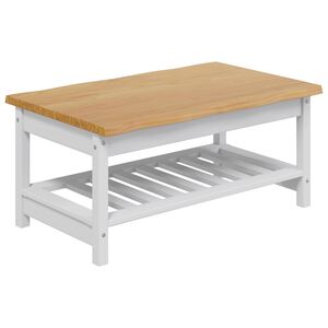 VidaXL Salontafel EKAI Wit 100 x 60 x 45,5 cm Massief grenenhout
