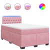vidaXL Boxspring met matras fluweel roze 120x200 cm