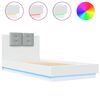 vidaXL Bedframe met hoofdbord en LED-verlichting wit 90x200 cm