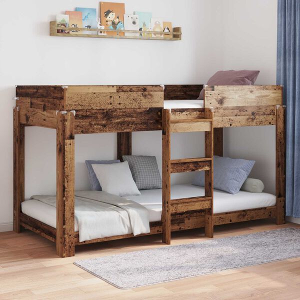 vidaXL Bunk Bed voor Kinderen Oudhout 90 x 200 cm Bewerkt hout