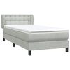 vidaXL Boxspring met matras fluweel lichtgrijs 100x210 cm