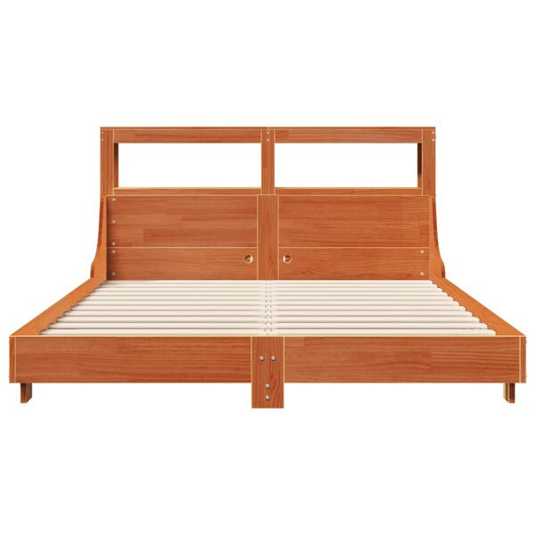 vidaXL Bedframe zonder matras massief grenenhout wasbruin 140x200 cm