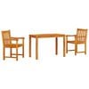 vidaXL Tuin eettafelset 3 pcs Bruin Massief Acaciahout