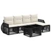 vidaXL Tuinbankenset 6 st Zwart en Cream Wit poly rattan