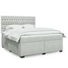 vidaXL Boxspring met matras fluweel lichtgrijs 180x200 cm