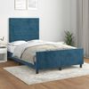 vidaXL Bedframe zonder matras 120x190 cm fluweel donkerblauw