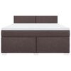 vidaXL Boxspring met matras stof donkerbruin 180x200 cm