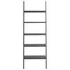vidaXL Ladderrek met 5 schappen 64x34x185,5 cm zwart