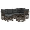 vidaXL Tuinbankenset 7 pcs Grijs poly rattan