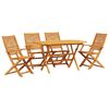 vidaXL Tuin eettafelset 5 pcs Bruin Massief Acaciahout
