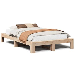 vidaXL Bedframe zonder matras massief grenenhout 135x190 cm