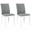 vidaXL Eetkamerstoelen met kussens 2 st massief hout rubber wit
