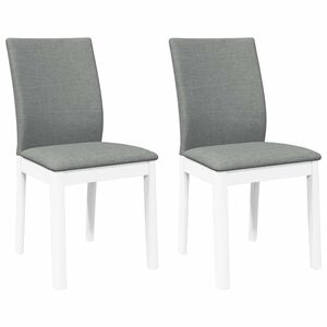 vidaXL Eetkamerstoelen met kussens 2 st massief hout rubber wit