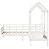 vidaXL Kinderbed met huisje en bankje massief grenenhout wit 80x200 cm