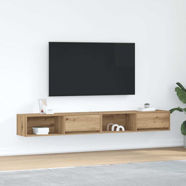 vidaXL Tv-meubelen 2 st 100x31x25,5 cm bewerkt hout artisanaal eiken