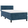 vidaXL Boxspring met matras fluweel donkerblauw 80x200 cm