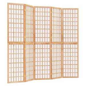 vidaXL Kamerscherm inklapbaar 5 panelen Japanse stijl 200x170 cm