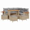 vidaXL Tuinbankenset 10 pcs Beige en Licht Grijs poly rattan