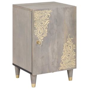 vidaXL Badkamerkast Grijs 38 x 33 x 58 cm Massief Mango Hout