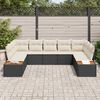 vidaXL Tuinbankenset met kussen 5 pcs Zwart en Cr&egrave;me Polyrattan