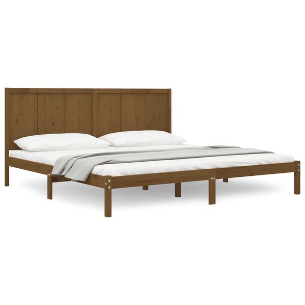 vidaXL Bedframe massief grenenhout honingbruin 200x200 cm