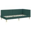 vidaXL Hoekbedframe met Matras Anders met hoofdeinde 2 pcs Groen Stof
