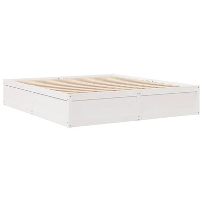 vidaXL Bedframe zonder matras massief grenenhout wit 180x200 cm