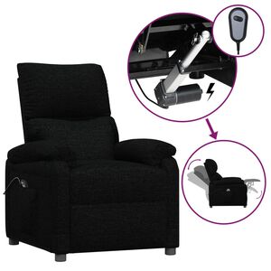vidaXL Fauteuil verstelbaar elektrisch stof zwart