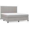 vidaXL Boxspring met matras stof lichtgrijs 160x200 cm