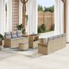 vidaXL Tuin Sofa Set met kussen met opslag 10 pcs Beige en Licht Grijs