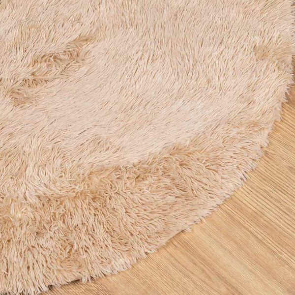 vidaXL Hoogpolig vloerkleed NAVARRA 240x240 cm polyester beige