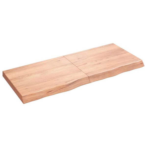 vidaXL Wandschap 120x50x(2-6)cm behandeld massief eikenhout lichtbruin