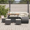 vidaXL Tuin Sofa Set met kussen 9 pcs Zwart en Cr&egrave;me poly rattan