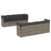 vidaXL 9-delige Loungeset met kussens poly rattan grijs