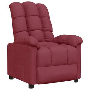 vidaXL Fauteuil verstelbaar stof wijnrood