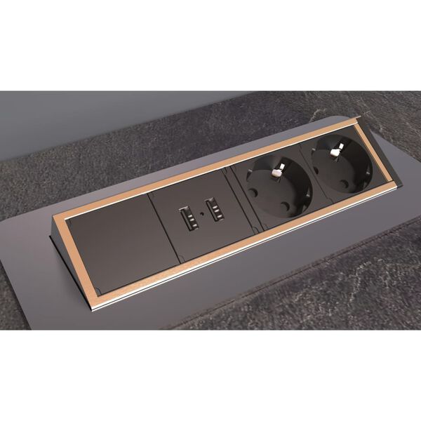 SCH&Uuml;TTE Stopcontact ingebouwd tweevoudig E2 zwart