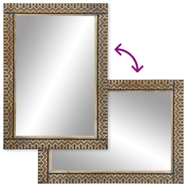 vidaXL Badkamerspiegel 50x70 cm massief mangohout en glas