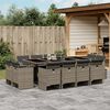 vidaXL 13-delige Tuinset met kussens poly rattan grijs