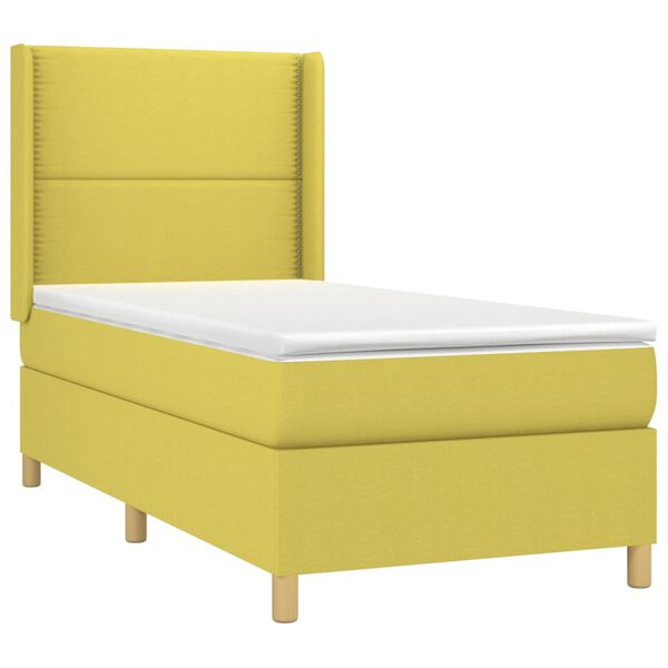 vidaXL Boxspring met matras en LED stof groen 80x200 cm