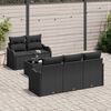 vidaXL Tuin Sofa Set met kussen 6 pcs Zwart Poly rattan, staal en glas