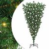 vidaXL Ondersteboven Kunst Kerstboom Voorverlicht Met Ballen Set Groen