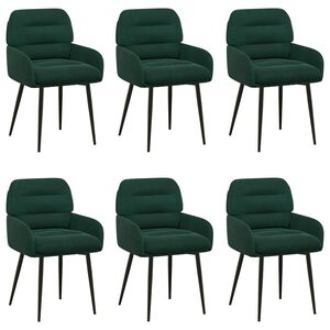 vidaXL Eettafelstoelen 6 st fluweel Donkergroen 59 x 59,5 x 90 cm