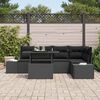 vidaXL Tuin Sofa Set met kussen 6 pcs Zwart Poly riet