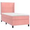 vidaXL Boxspring met matras fluweel roze 90x190 cm